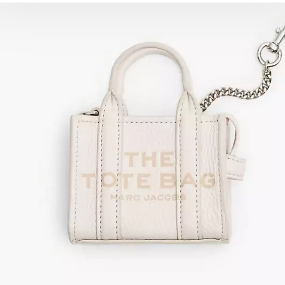 NWT-Marc Jacobs Ivory Nano Tote Cotton Silver - Picture 5 of 6